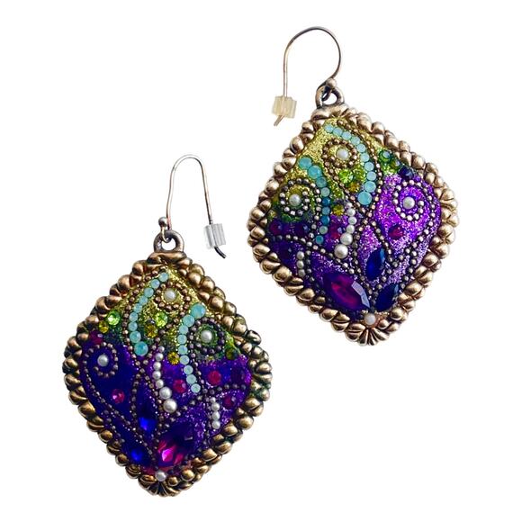 Daniel Swarovski Paris Couture EARRINGS Dangle Drop Multi Crystal Pearl DS 925 - Picture 5 of 5